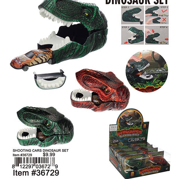 Puka Creations - Wholesale Toy set – Kids - Shooting Cars Dinosaur Set