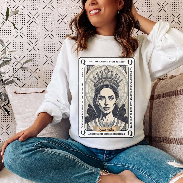 Haverly and Co. - Wholesale Graphic Sweatshirt - Women's - QUEEN ESTHER WOMEN OF THE BIBLE CREWNECK SWEATSHIRT ADULT1