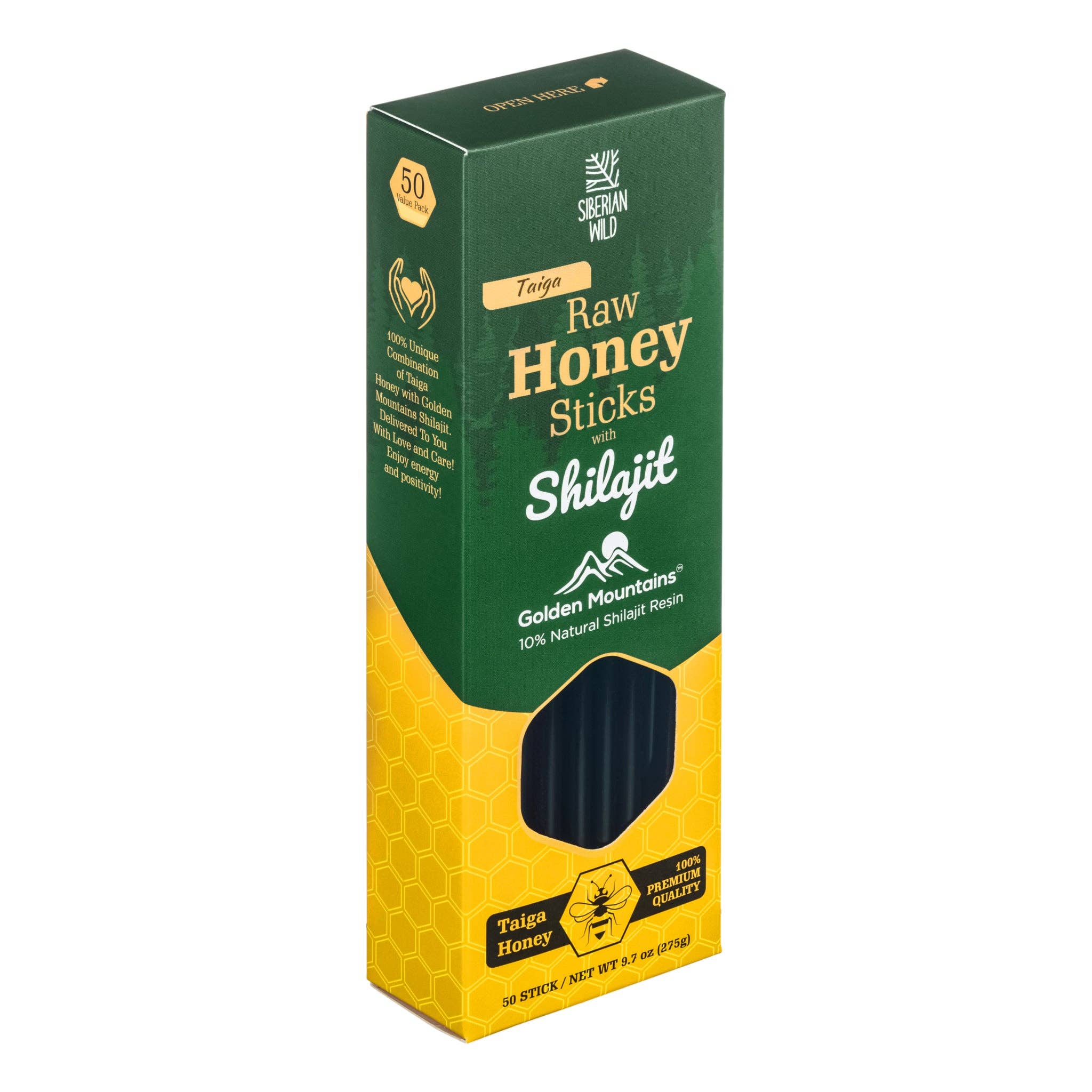 SiberianGreen – Mel por atacado – Paus de Mel de Shilajit da Taiga Selvagem Siberiana – 50 Paus com 10% de Resina de Shilajit Força Natural Siberiana7