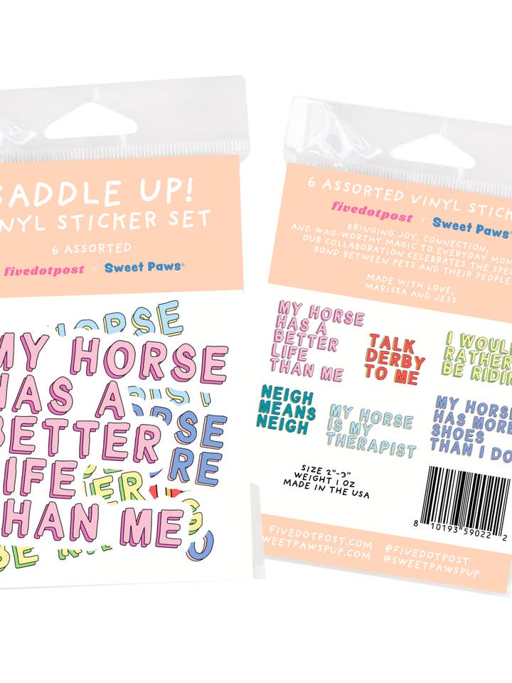 Horse Parent Vinyl Sticker Pack – Set of 6 Horse Owner Stickers for wholesale by Five Dot Post