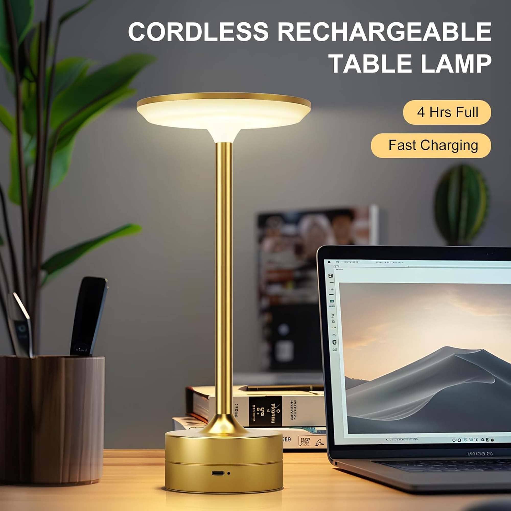 LAX Gadgets - Wholesale Accent/Desk Lamp - LED Table Lamp – Touch Control, Dimmable, Rechargeable5