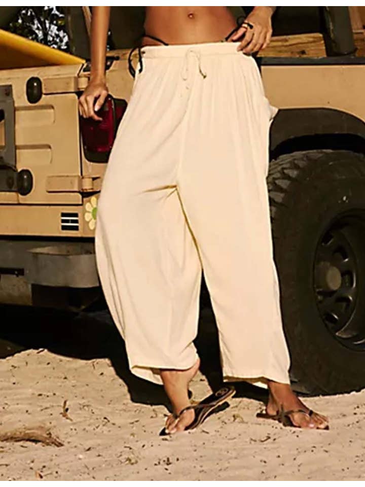 Sweetkama - Wholesale Pants - Women's - Ladies Elastic Waist String Tie Pocket Cuzy Pants8