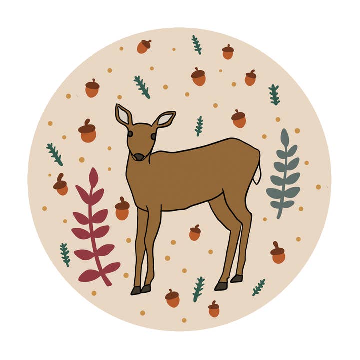 Made by Nilina - Wholesale Compact Mirror - Woodland Cabin Pocket Mirror - Deer Mushroom Nature Folk Art2