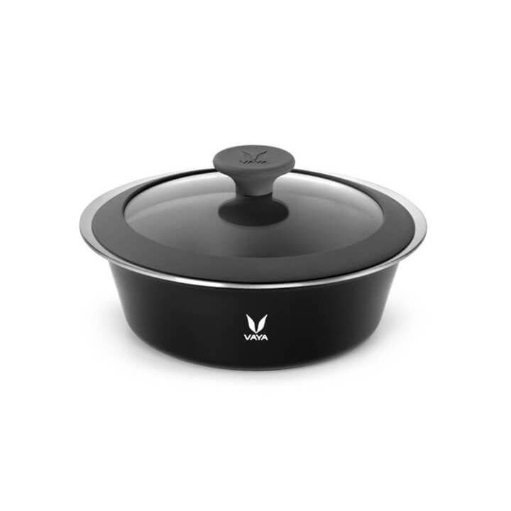 VICI Brands: Premier Design Kids Goods 🌍 - Wholesale Cooking Pot - Vaya HauteCase - 50.7 fl.oz - Sable Black - with Glass Lid