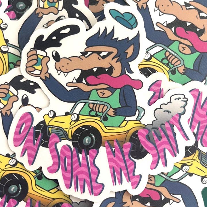 On Some Me Shit Funny Rat Fink Style Hot Rod Sticker Decal for wholesale by Madkapp Stuff