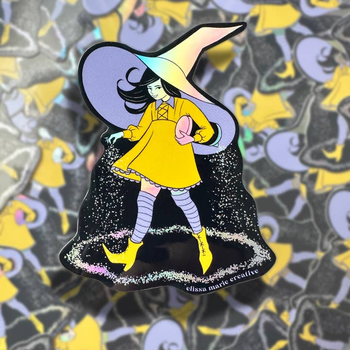 Elissa Marie Creative - Wholesale Sticker - Salty Witch Holo Sticker | witchcraft | magic circle | salt1