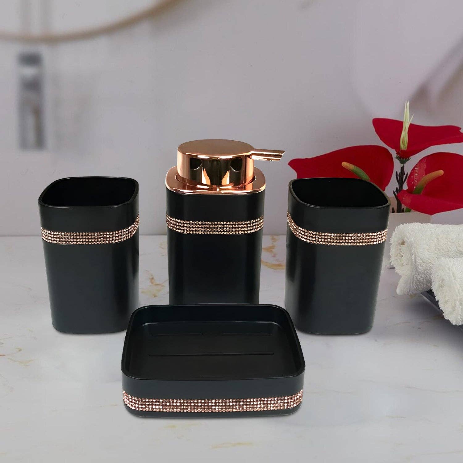 Ledsone - Wholesale Bathroom Accessory Set - 4 Pcs  Bathroom Accessory Set Luxury Bath Accessories Set ~54224