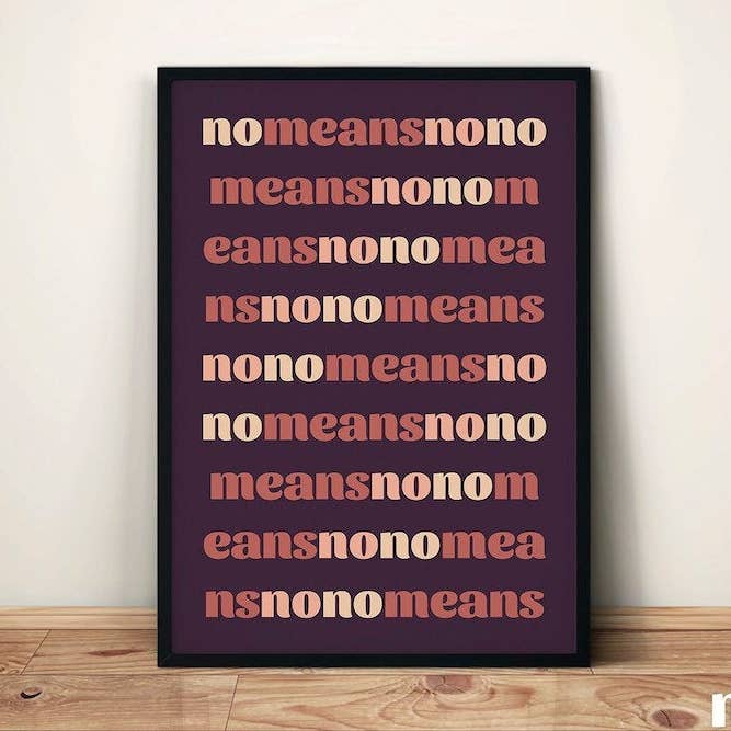 Ingen betyder Nej - Feministisk Typografi Plakat for engroshandel hos Sera/Lina