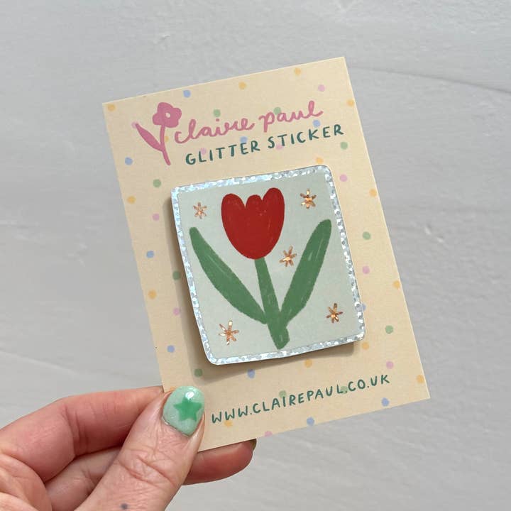 Claire Paul – wholesale Sticker – Tulip Holographic Sticker7