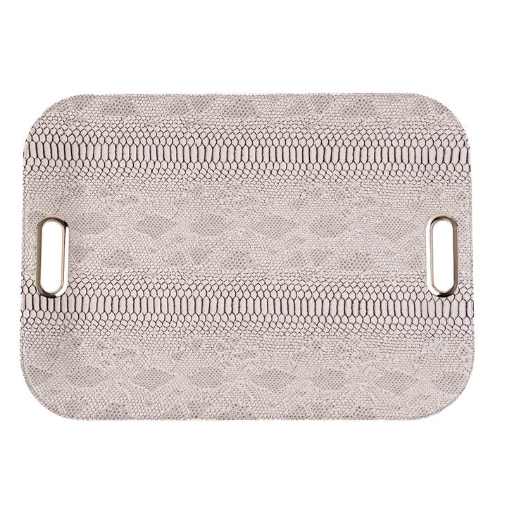 Grand plateau de service avec poignées en métal pour la vente par Bold Decor