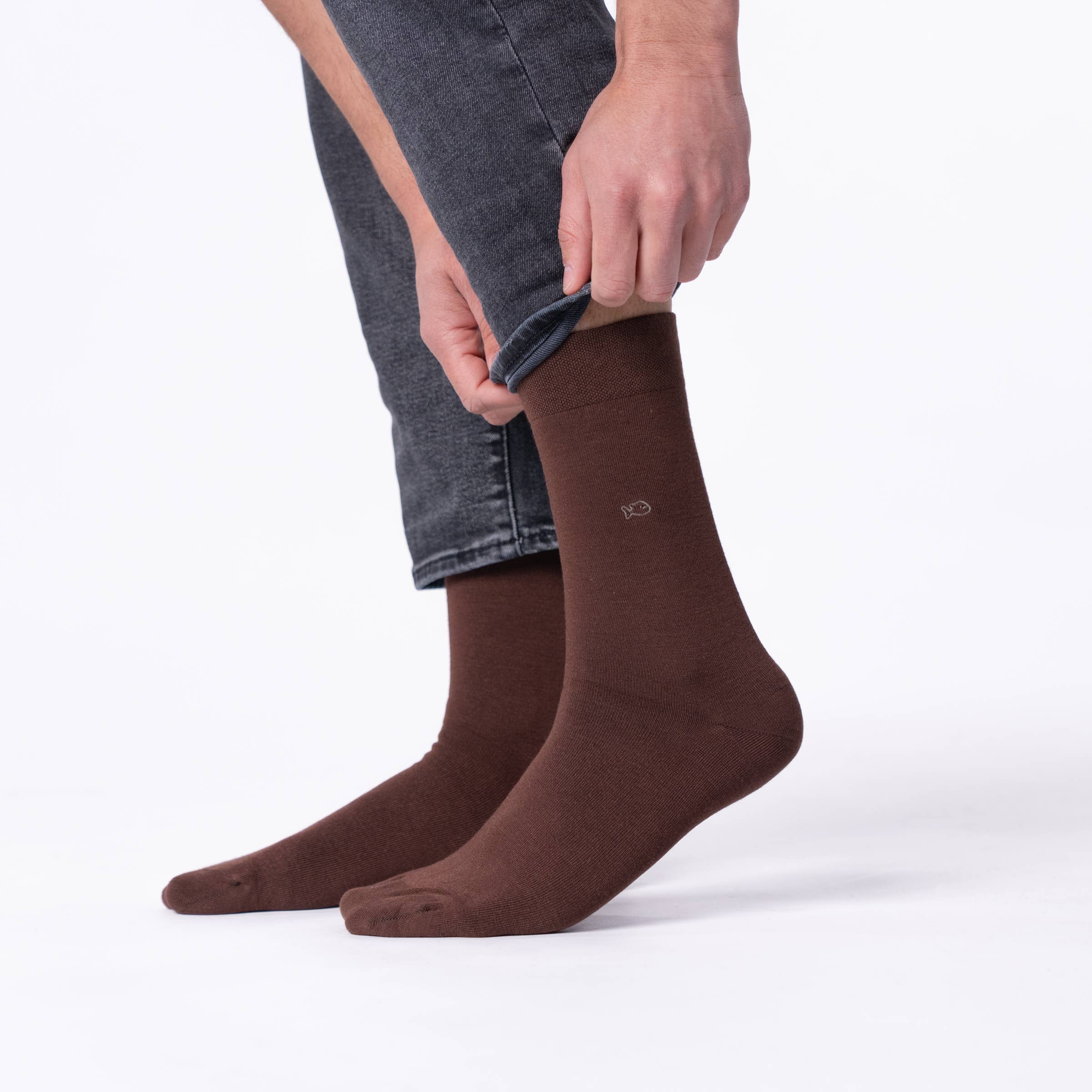 BILLYBELT - Wholesale Socks - Men's - Solid bamboo socks Brown3