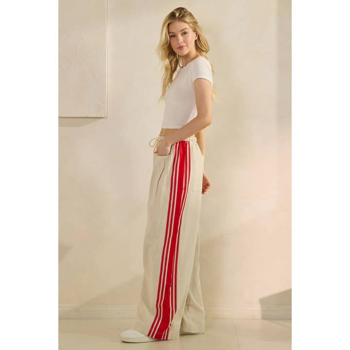 Ivory Sport Striped Wide Legged Pants for wholesale on Faire7