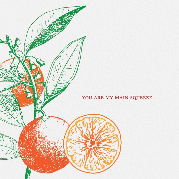 Ampersand M Studio - Vendita all'ingrosso Biglietti d'amore - Biglietto di San Valentino "Romanticismo d'Arancia" per la Persona Speciale1