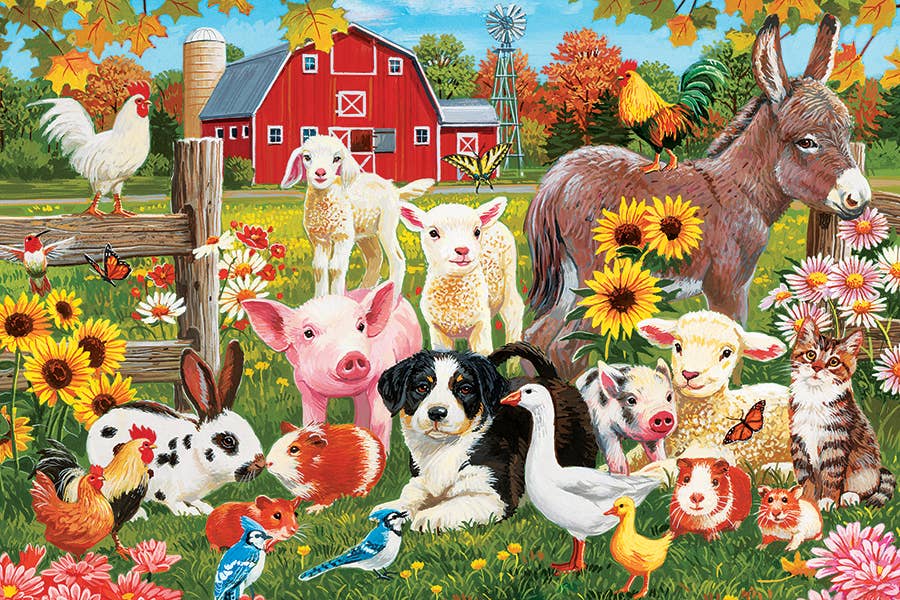 Outset Games and Cobble Hill Puzzles - Vente Puzzle – enfant - Puzzle de sol "Salutations de la ferme" (35 pièces) - Âges 3+0