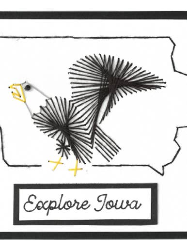 Iowa- Carte de vœux cousue à la main pour la vente par Woven Dignity