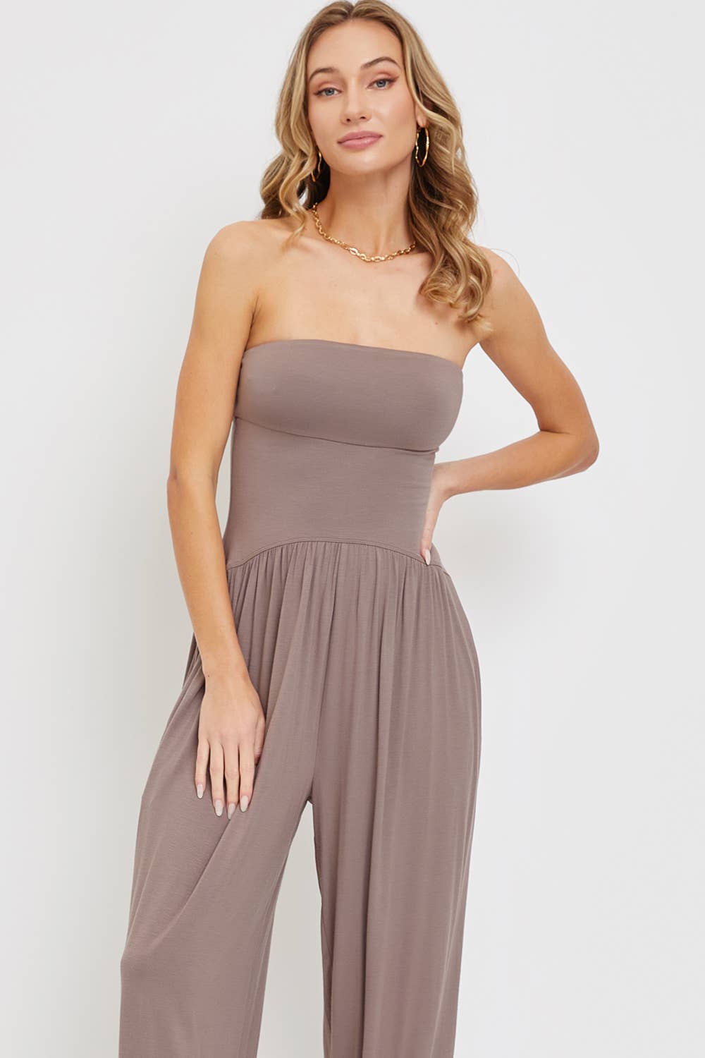 Sweet Lovely by Jen - Wholesale Jumpsuit - Women's - TUBE JERSEY DROP-WAIST ONE-PIECE  JUMPSUIT2