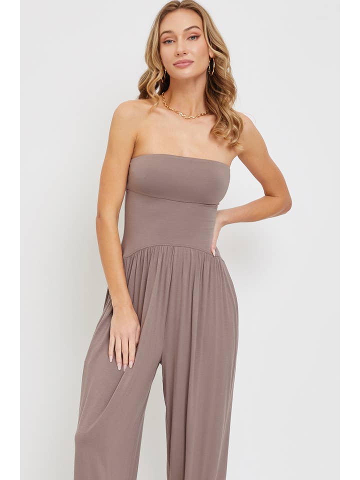 Sweet Lovely by Jen - Wholesale Jumpsuit - Women's - TUBE JERSEY DROP-WAIST ONE-PIECE JUMPSUIT2