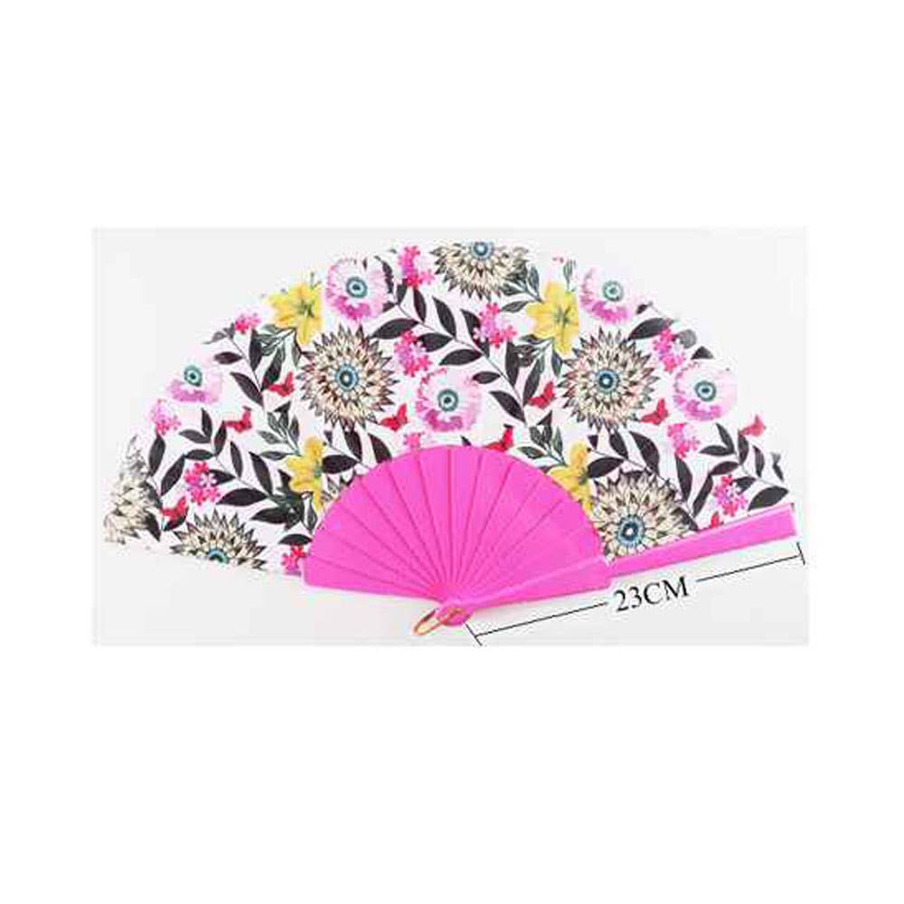 Sensibling Corp. - Wholesale Handheld Folding Fan - 12PCS - Bold Vibrant Floral Pattern Printed Folding Fans2