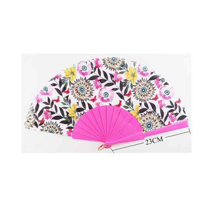 Sensibling Corp. - Wholesale Handheld Folding Fan - 12PCS - Bold Vibrant Floral Pattern Printed Folding Fans2