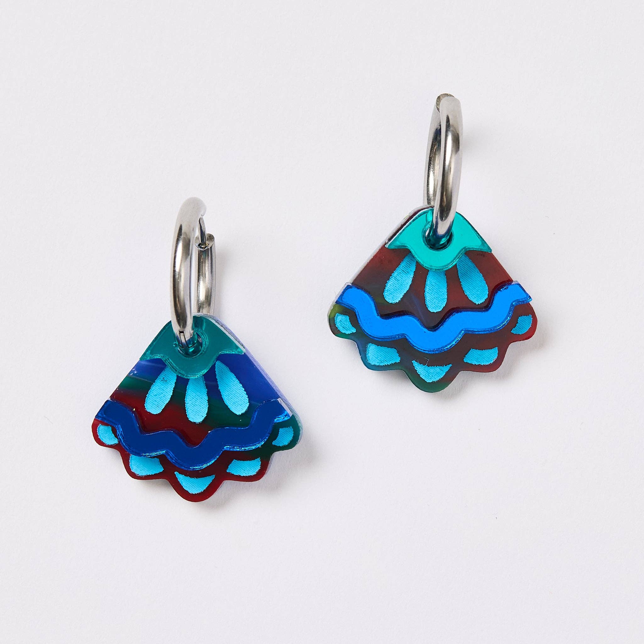 Martha Jean - Wholesale Dangle Earrings - Frill Pod Earrings - Blue Watercolour1