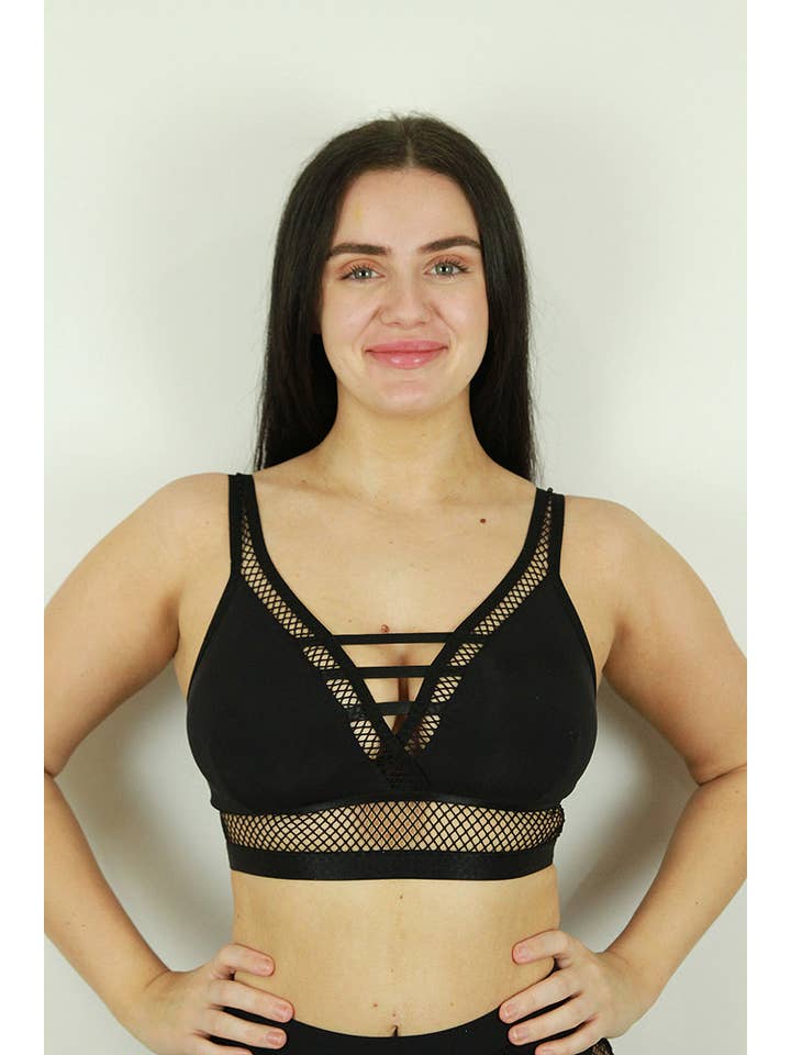 Rarr Designs – wholesale Bralette – Women's – Felix Open Mesh Bralette - Black1