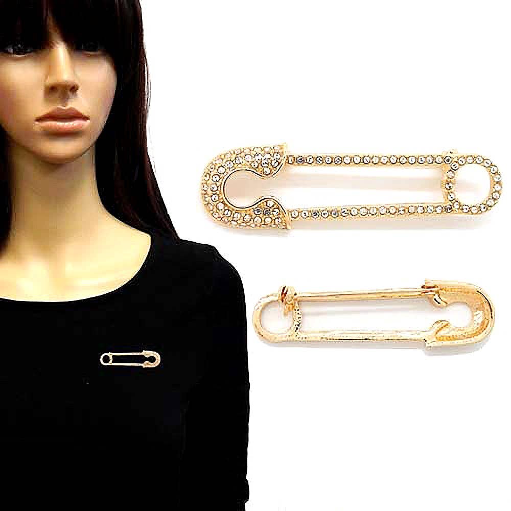 Diacly - Vente Broches - Grande Broche Épingle à Nourrice avec Strass0