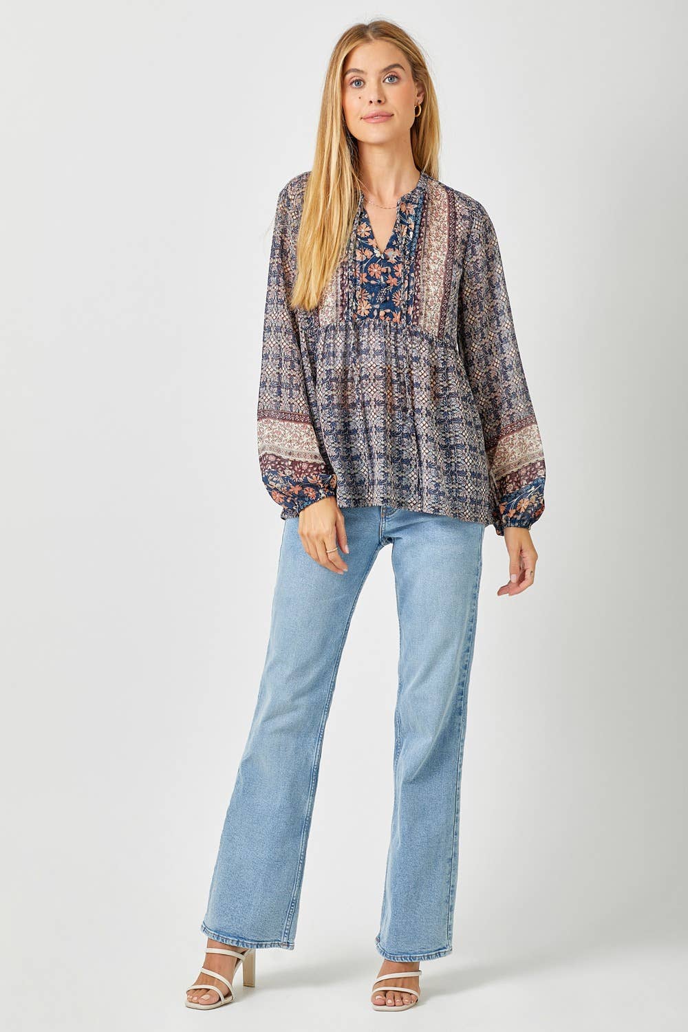 Mystree - Wholesale Blouse - Women's - 60521 Printed Peasant Blouse2