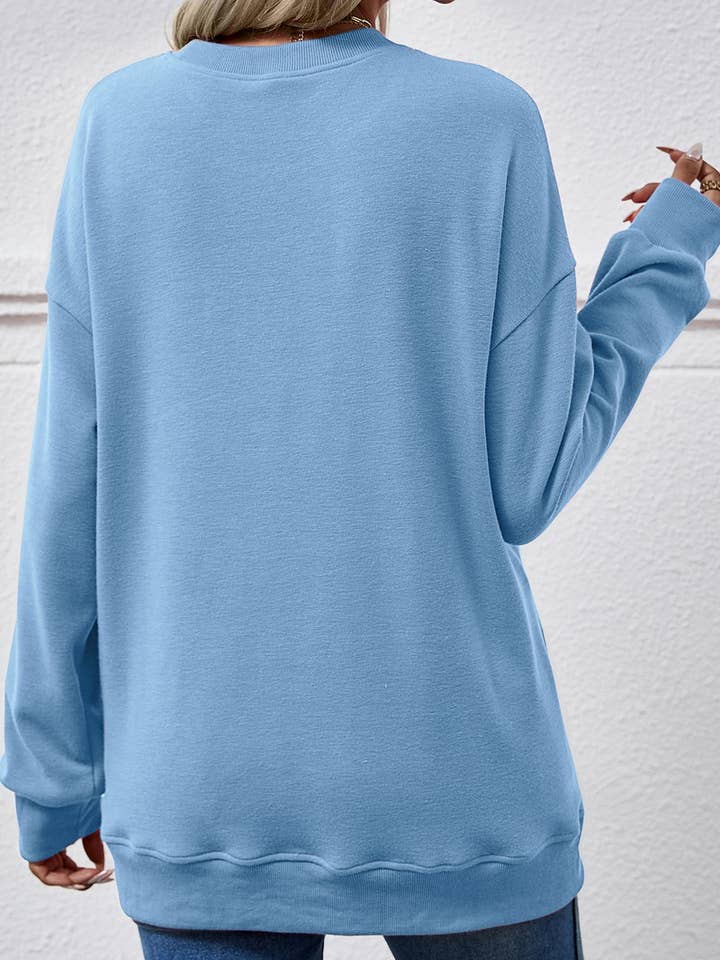 Lily Clothing - Wholesale Sweatshirt - Women's - LOOSE ROUND NECK PLUSH SWEATSHIRT_CWTSTL0649