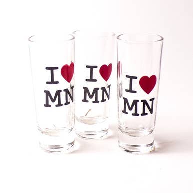 I Love MN' Shooter Shot Glass - 3ct for wholesale by Mid America