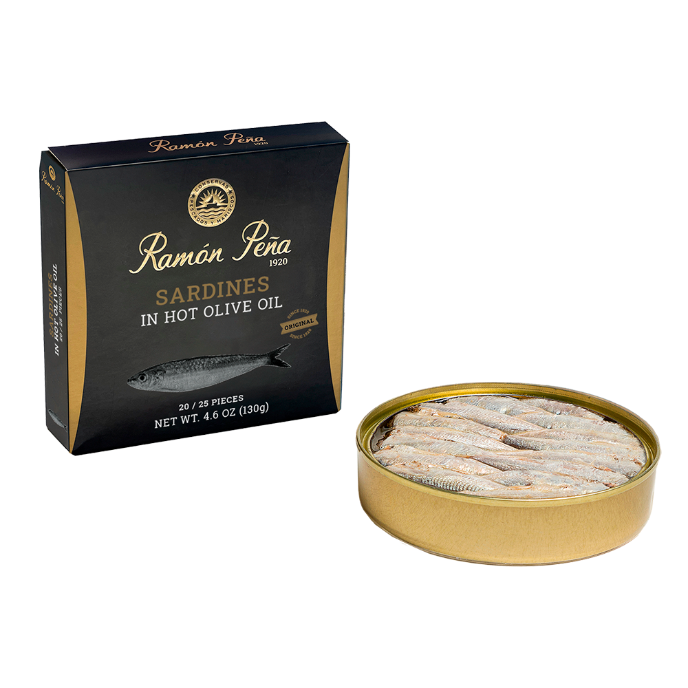 Ramón Peña - Wholesale Tinned Fish - Small Sardines In Hot Olive Oil  RO150 20/250