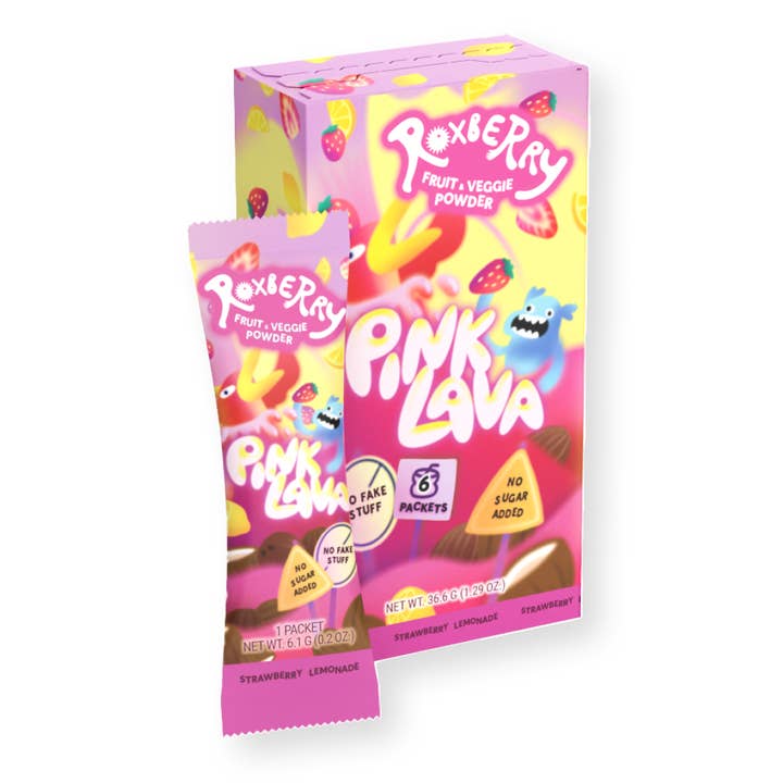 Roxberry - Wholesale Beverage Mix - Pink Lava (Strawberry Lemonade) Powder Mix-in 6ct