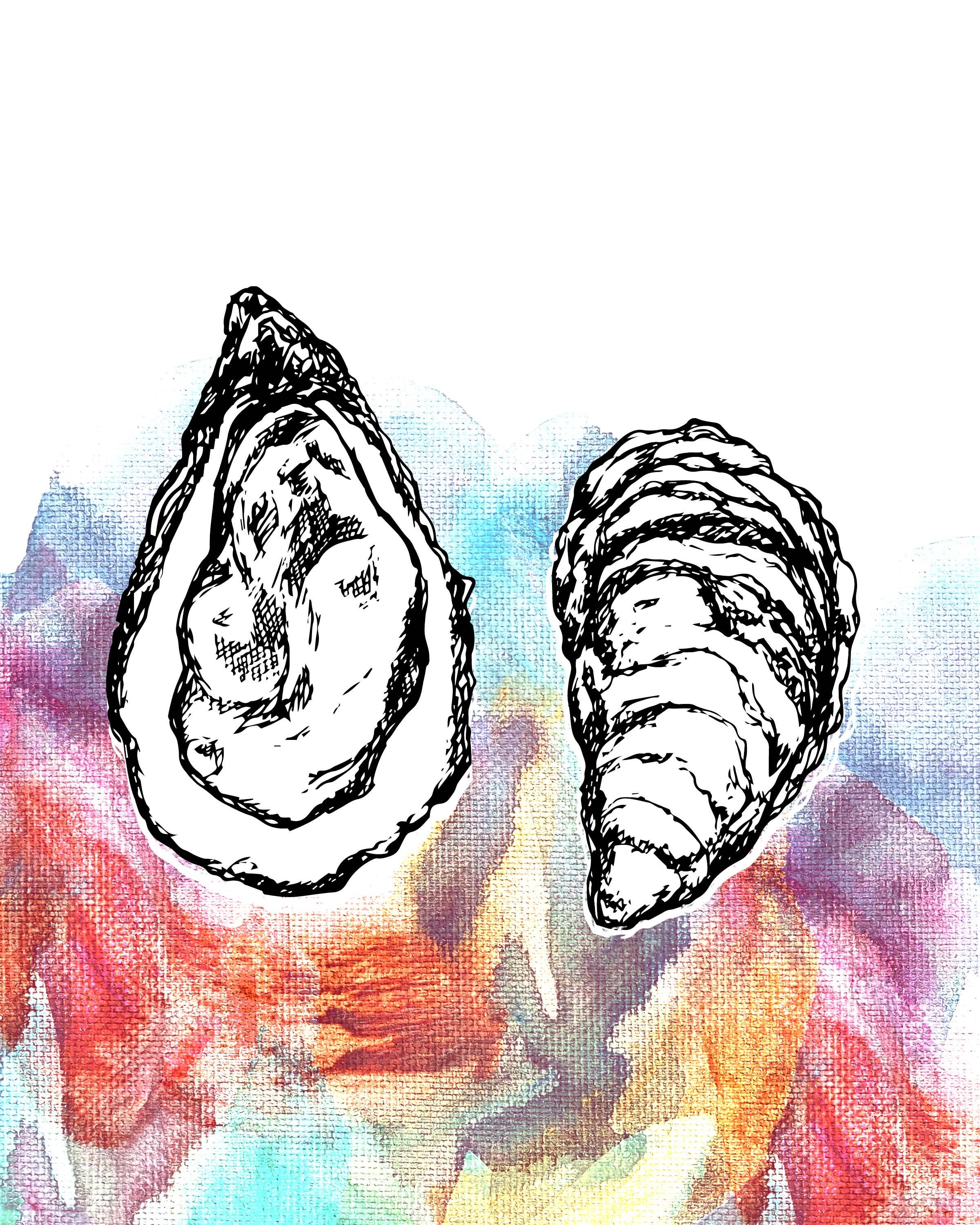 Jeanelle Demers - Wholesale Art Print - Oyster Shell Art Print, Red 8x10"1