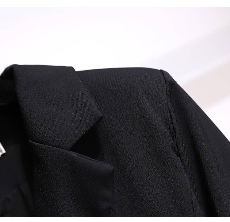 Productseeker - Wholesale Jurk - Dames - Dames blazerjurk met geplooide rok en leren riem1