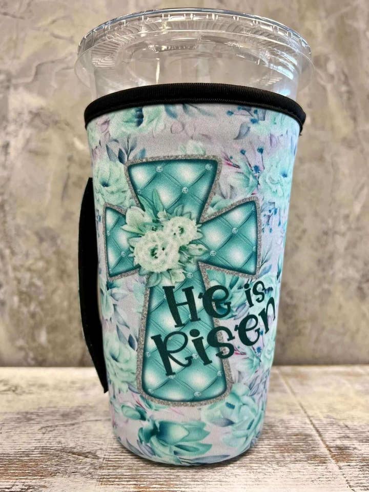 20 OZ He is RISEN Insulated Cup Cover for wholesale by Sip Sleeves ~ Insulated Cup Sleeves and Drink Accessories