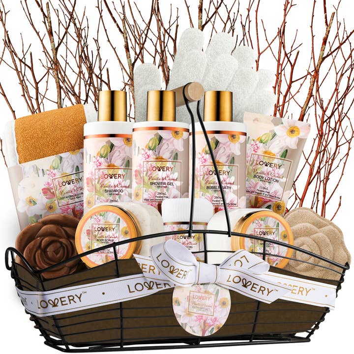 Lovery - Wholesale Bath & Body Set - Christmas Bath & Body Gift Set, 13pc Vanilla Coconut Spa Kit