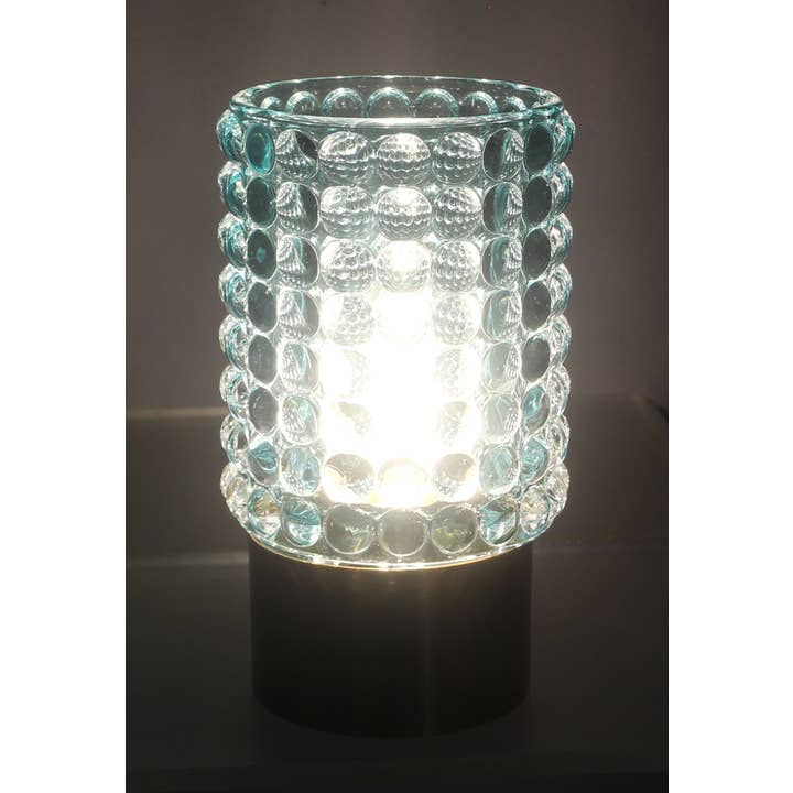 Young's - Wholesale Accent/Desk Lamp - Hobnail Glass Battery Operated Accent Light with Timer