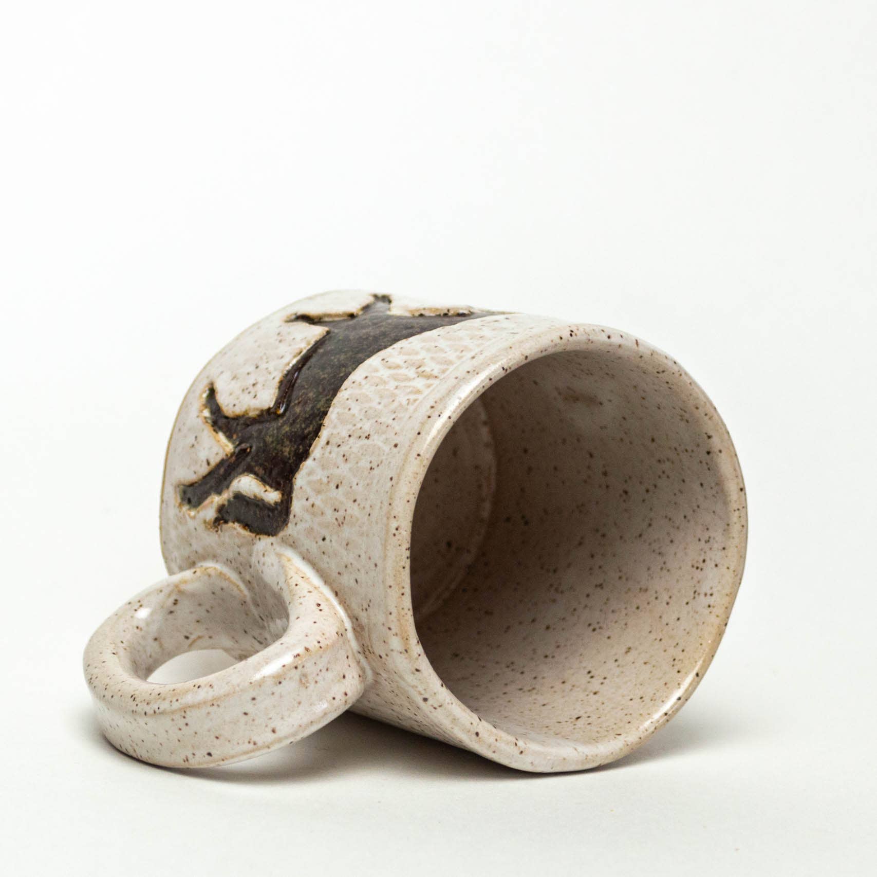 White Squirrel Clayworks - Wholesale Coffee mug - Brown Horse Design Handmade in Ohio, Ceramic White 10 oz Mug1