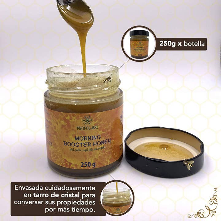 Nadiprana SL - Wholesale Honey - Honey with Propolis, Pure Royal Jelly and Pollen 250 g1