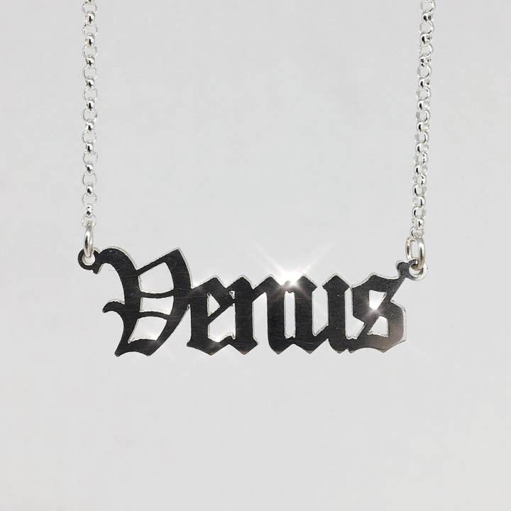 Venus Nameplate Necklace for wholesale by Nyxturna