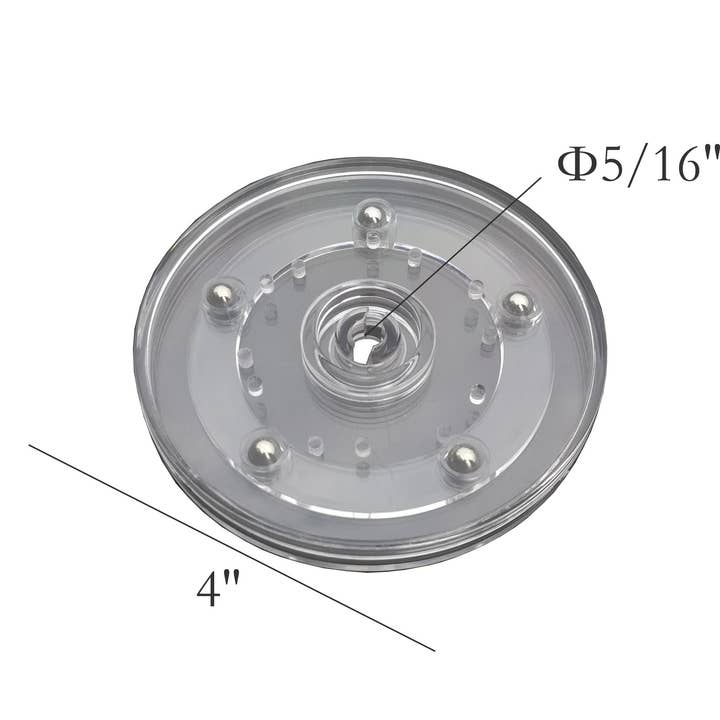 FIXTUREDISPLAYS - Wholesale Lazy Susan - 4" Clear Plastic Spinner Lazy Susan Turntable Organizer for Spice Rack Table Cake Kitchen Pantry