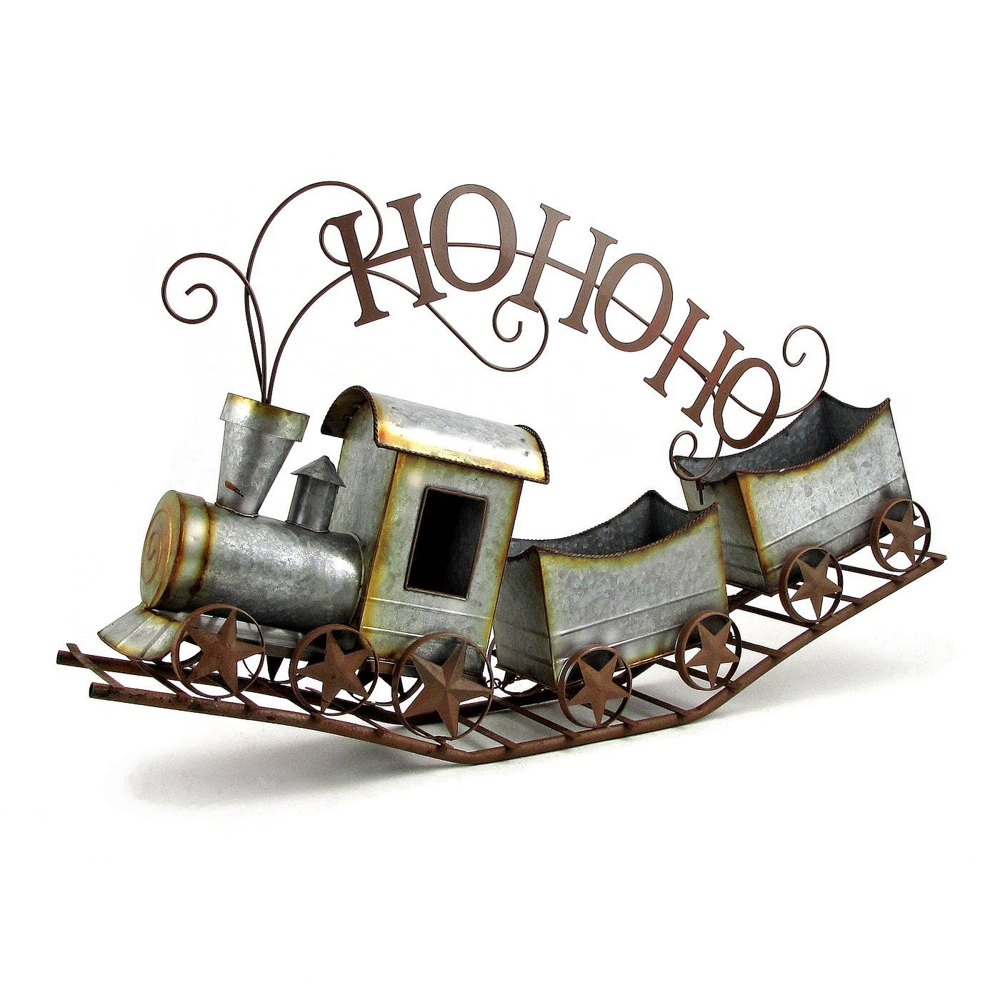 Zaer Ltd. International - Wholesale Christmas Decoration - 36" Long Galvanized Christmas Train "HO HO HO"7