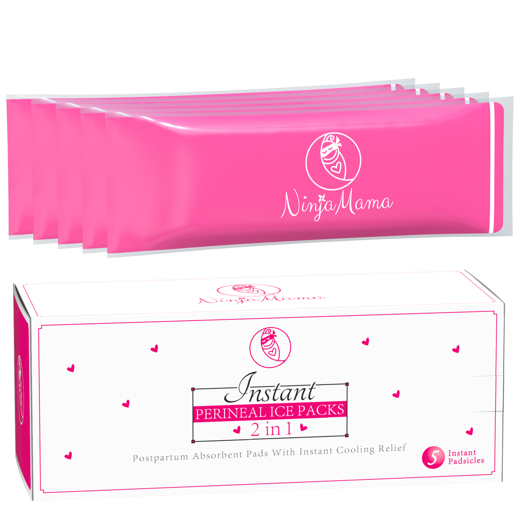 Ninja Mama - Vente Pains de glace - Ninja Mama - Lot de 5 Compresses Instantanées pour Périnée2