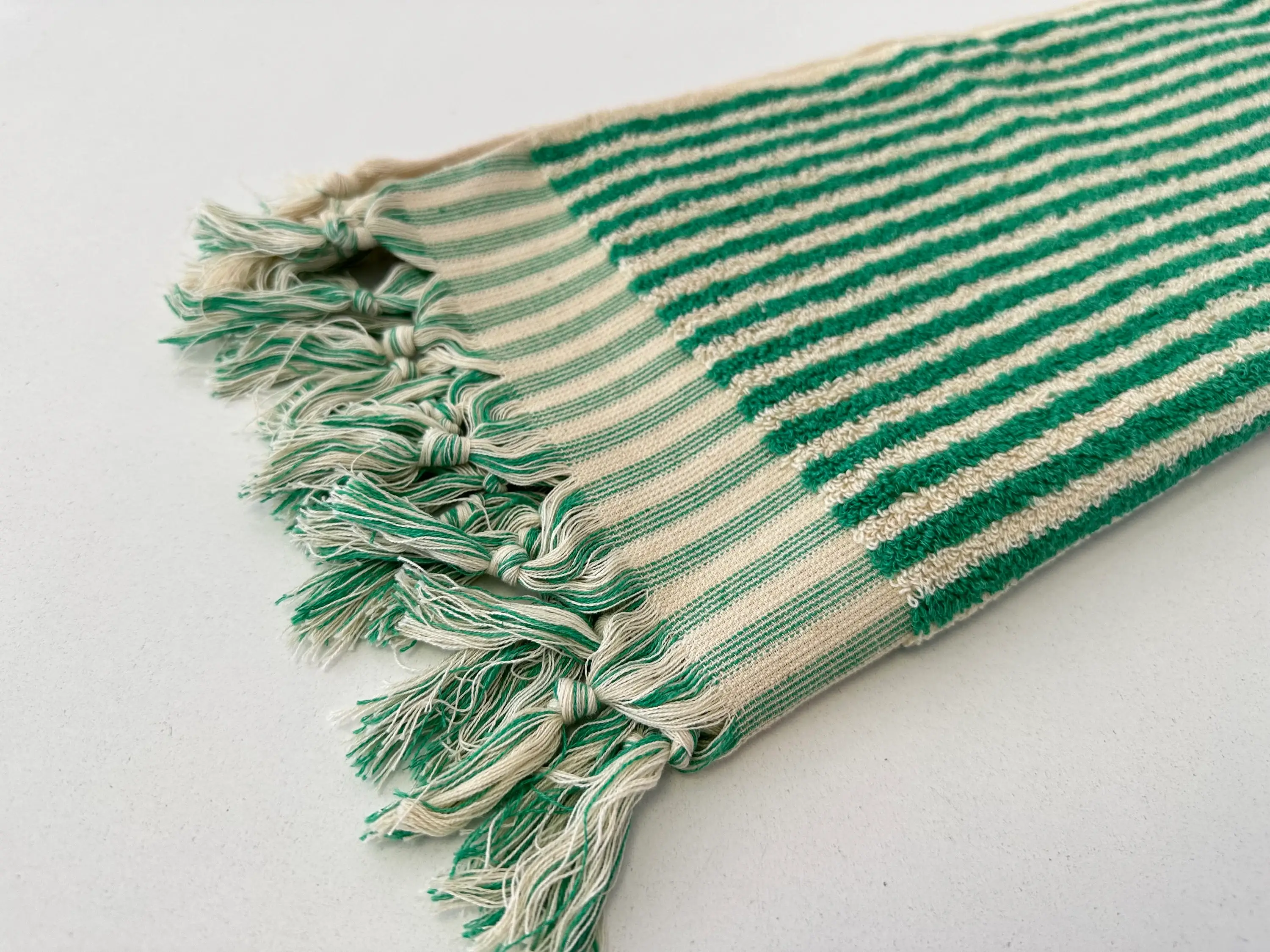 YURTLUS - Wholesale Hand Towel - Organic Stripes Series - Hand Towel 18x 37,Soft Thick Towel, Kitchen Towel - Green2
