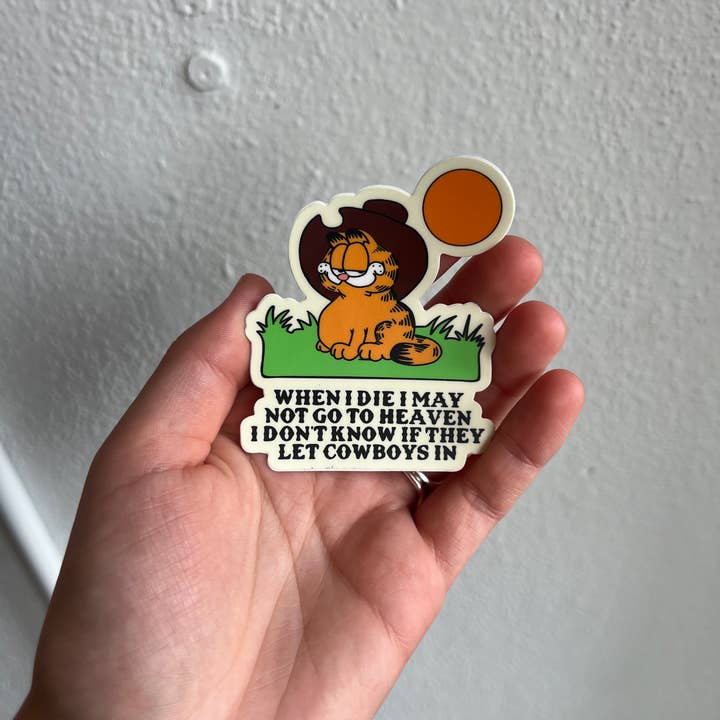 The Weeping Roses - Wholesale Sticker - Funny Cowboy Orange Cat Sticker With Saying2