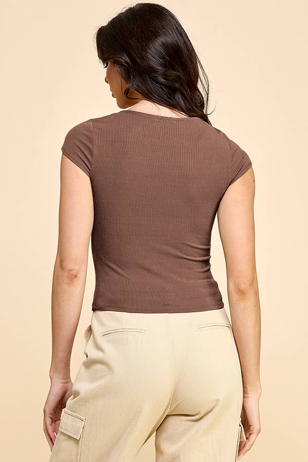 Heart & Hips - Wholesale Knit Top - Women's - RT53905A - DOUBLE LINED SQUARE NECK TOP5