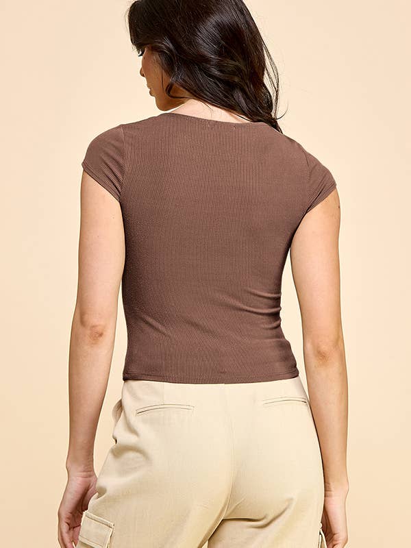 Heart & Hips - Wholesale Knit Top - Women's - RT53905A - DOUBLE LINED SQUARE NECK TOP5