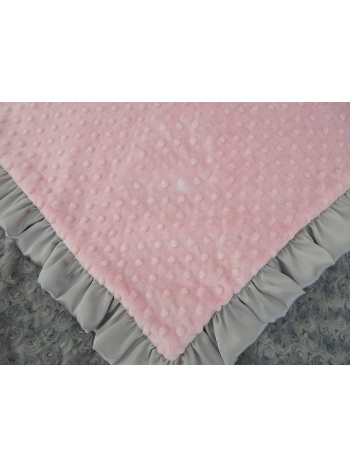 Minkee Baby Gifts - Wholesale Bedding Blanket - Kids & Baby - Rosebud Swirl Minky Baby Blanket for Girls