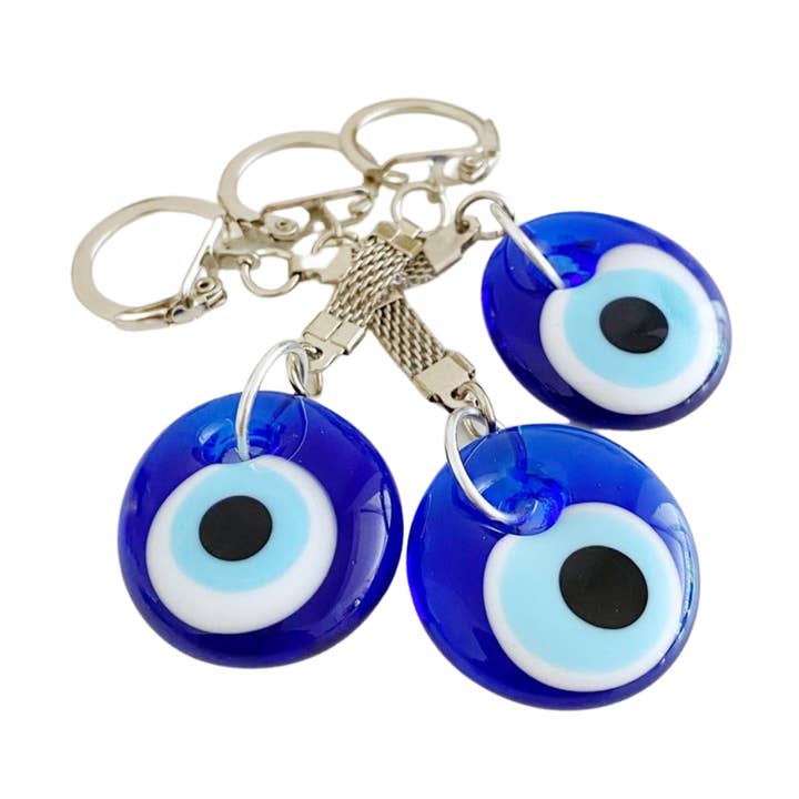 Karens Line - Vente Porte-clés – femme - Porte-clés en forme de cercle en verre Evil Eye0