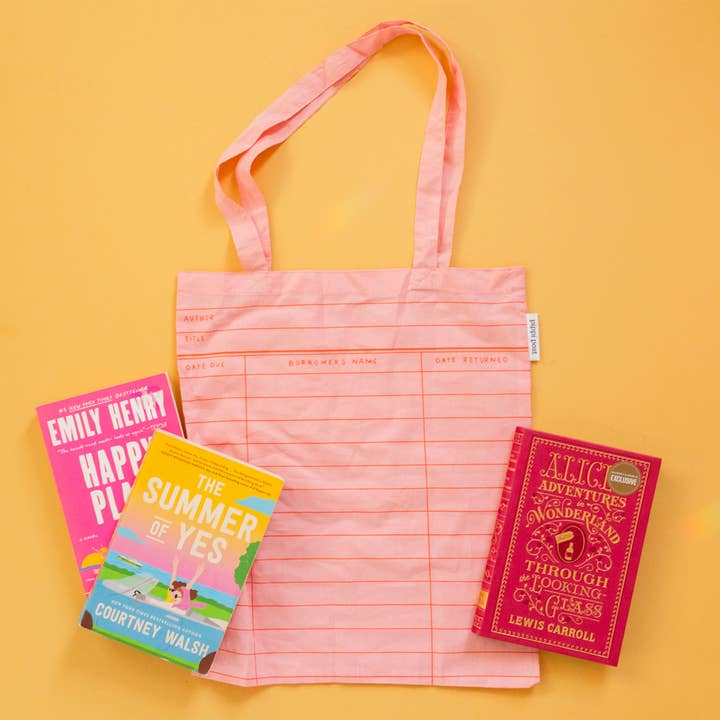 Pippi Post – Großhandel Tragetasche – Unisex – Leichte faltbare Tote-Bag mit pinker Bibliothekskarte2