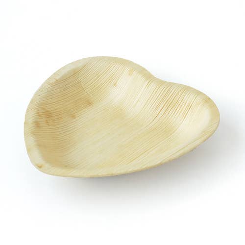 Karmic Seed - Wholesale Disposable Plate - Heart Palm Leaf Plates 6" inch - Set of 25 plate2